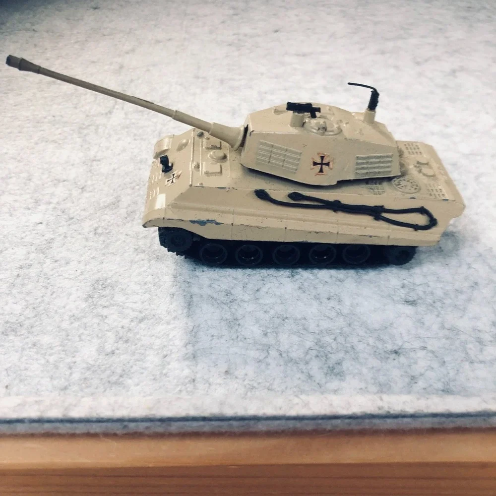 Vintage Army Diecast Tank No. 3101 King Tiger Tank Tan Metal